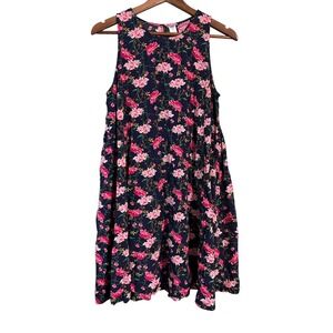 Old Navy Floral Sleeveless Dress Navy Pink‎ Casual Summer Sun Dress M